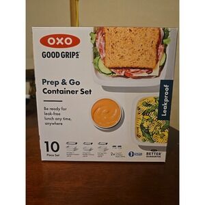 OXO Good Grips Meal Prep & Go Leakproof Containers 10pc Lunch Starter Set Clear